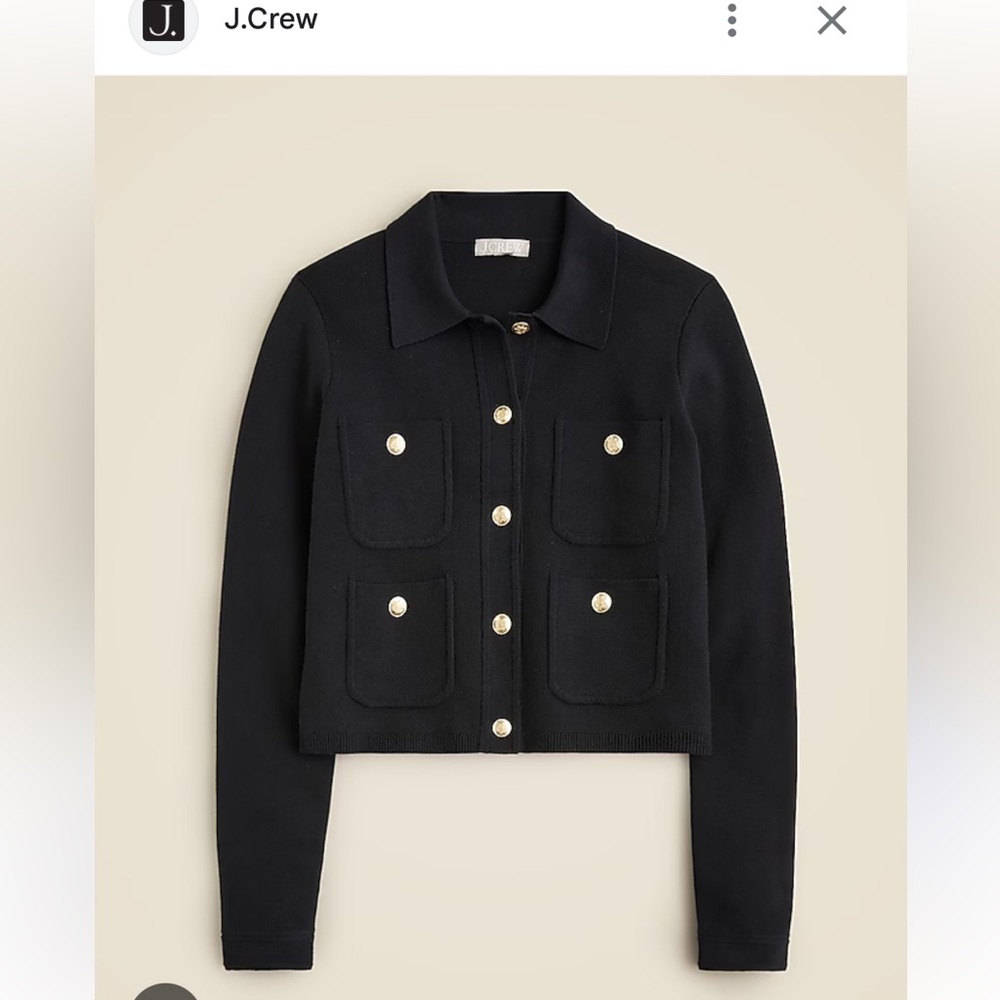 J. Crew Women's Black Blazer with Gold Buttons